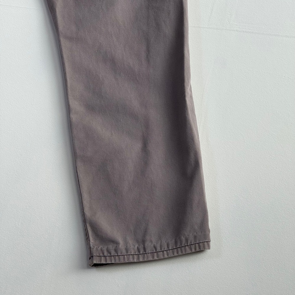 Ledbury Mens 34/28 Straight Leg 5-Pocket Cotton Twill Pants Taupe Grey Hemmed - Picture 6 of 10